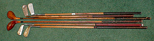 Antique Wood Shaft clubs are a moderately priced alternative and make an unique gift.
